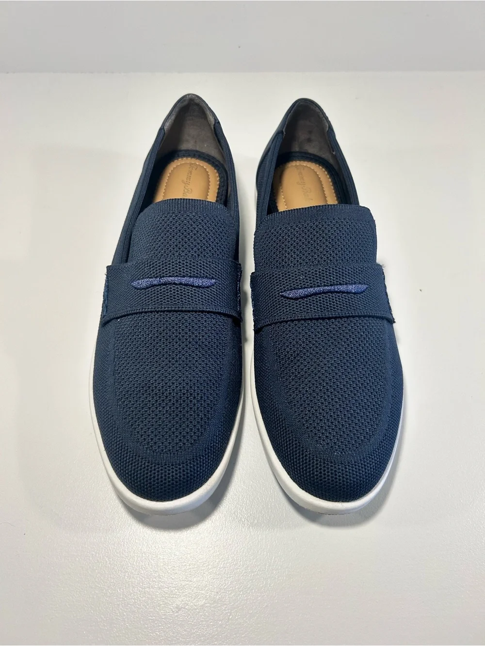 Tommy Bahama Women’s Navy Knit Penny Loafers Comfort Slip On Shoes Size 6.5